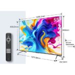 تلویزیون QLED UHD 4K هوشمند google TV تی سی ال مدل C645 سایز 55 اینچ