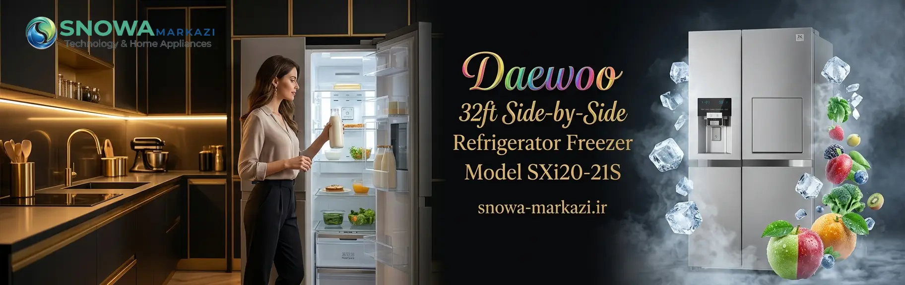 یخچال فریزر ساید بای ساید 32 فوت دوو مدل SXi20-21S 