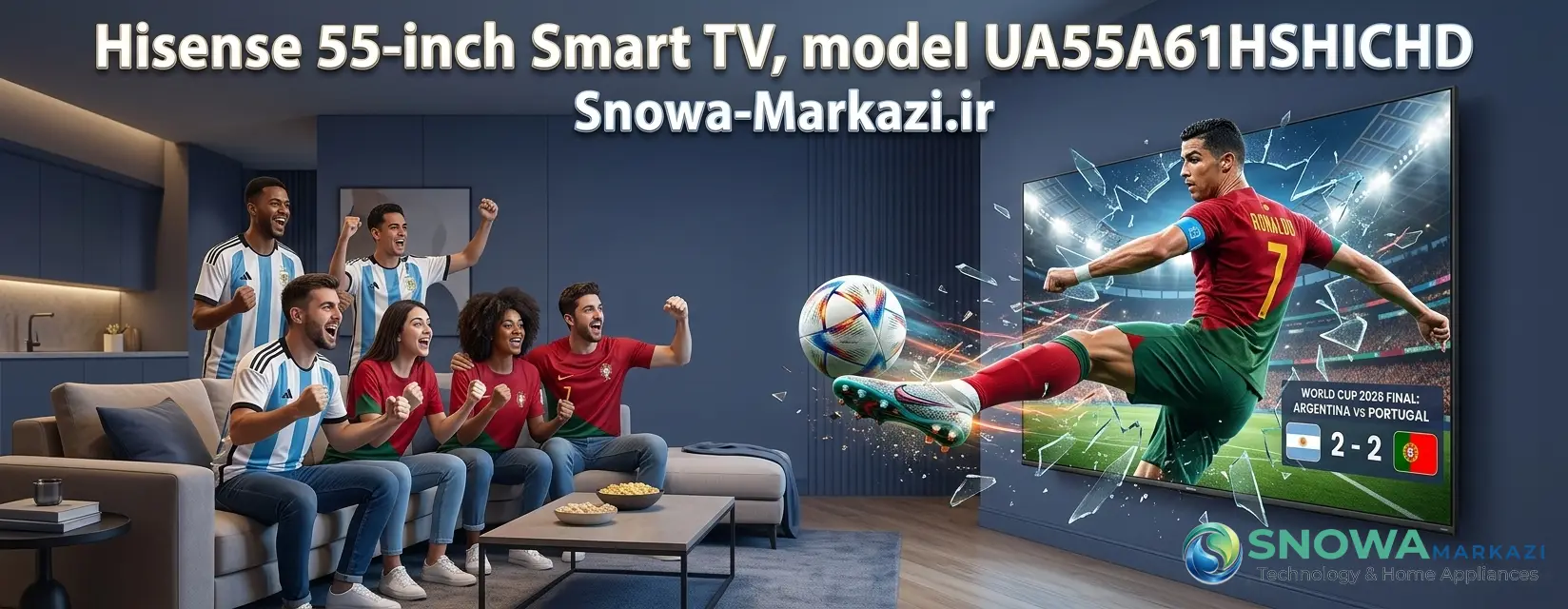 تلویزیون 55 اینچ هوشمند هایسنس مدل UA55A61HSHICHD